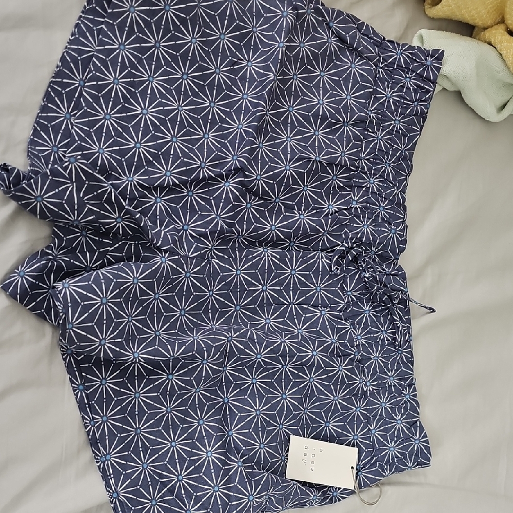 Navy Geometric Patterned Shorts